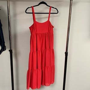 Vintage Frances Henaghan Red Tiered Dress Size 8